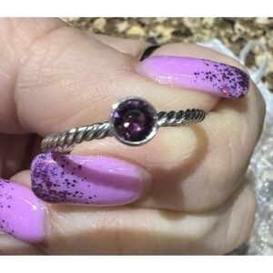 Touchstone Crystal February Birthstone Ring Size 9 Rhodium Plated New